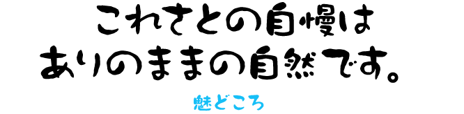 これさとの自慢は ありのままの自然です。魅どころ