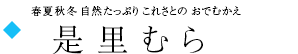 春夏秋冬 自然たっぷり これさとのおでむかえ　是里むら